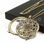 Antique Wheel of Life 5X Magnifying Glass Locket Pendant Necklace