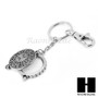 Silver 5X Magnifying Glass Round Filigree Key Chain Pendant Chain Necklace Set SJ3S