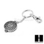 Silver 5X Magnifying Glass Round Filigree Key Chain Pendant Chain Necklace Set SJ3S