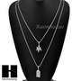 STAINLESS STEEL JESUS FACE & ANGEL PENDANT 24" 30" ROPE CHAIN NECKLACE SET NP017