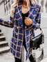 Women's Lapel Double Breasted Plaid Regular Blazer Outerwear/Free Shipping