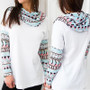 Spring Autumn Womens Bohemian Print Hooded Sweatshirt Long Sleeve Hoodie Pullovers/Free Shipping