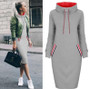 Womens Fashion Winter Spring Pullover Cold Protection Warmth Windproof Sweatshirts Long Hoodie Dress/Free Shipping