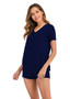 Women's Shorts Pajama Set V-neck Short Sleeve Sleepwear Nightwear/Free Shipping