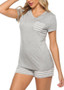 Women's Striped Spliced Sleepwear Pajama Sets With Pocket/Free Shipping