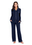 Long Sleeve Pajamas Set Womens Button Down Nightwear with Pocket/Free Shipping