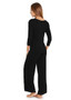 Pajamas Set Long Sleeve Sleepwear Womens V-neck Nightwear with Pocket/Free Shipping