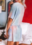 Women's Tie Dye Ruffle V-neck Tops and Shorts Pajamas Set/Free Shipping