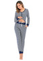 Pajamas Set Long Sleeve Sleepwear Stripe Printed Nightwear with Pocket/Free Shipping