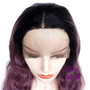 Women Purple Synthetic Hair Lace Front Wig Wavy Curly/Free Shipping