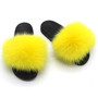 Ladies Summer Real Fox Fur Slippers Furry Fur Slippers