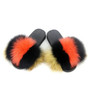 Ladies Summer Real Fox Fur Slippers Furry Fur Slippers