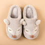 Cute Cartoon Fox Home Women Fur Slippers