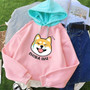 Cartoon Shiba Inu Hoodie Pastel Sweatshirt #JU2552