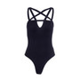 Sexy Gothic Pentagram Jumpsuit Cross Strap Bodysuit #JU2652