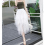 Elastic High Waist Tulle Skirt Pastel Mesh Tutu #JU2576