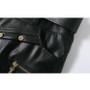 Korean Rivet Zipper Skirt Chic Leather Mini #JU2991