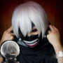 Kaneki Ken Cosplay Mask & Wig Adjustable Zipper [Tokyo Ghoul] #JU2131
