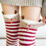 Kawaii Christmas Warm Fuzzy Stockings Thigh High Socks [2 Styles] #JU2059