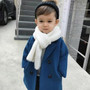 Winter Grid Jackets Boys girls Woolen Double-breasted Baby Boy Trench Coat Lapel Kids Outerwear Coats Wool Coat  Winter Overcoat