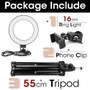 LED Ring Light Photography Lighting Selfie Lamp USB Dimmable With Tripod For Youtube Makeup Video Live Photo Studio