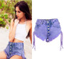 High Waisted Denim Short Shorts