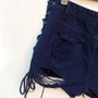 Sexy Lace Up Black Denim Shorts