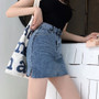 Mid Waist Denim Mini Skirts