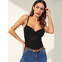 Spaghetti Strap V Neck Crop Top