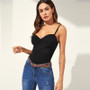 Spaghetti Strap V Neck Crop Top