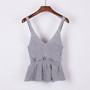 Sleeveless V Neck Knitted Crop Top