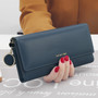 Women Long Faux Leather Wallet