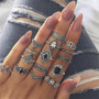 Vintage Bohemian Ring Set