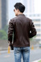 Men's Stand Up Collar Leather Jacket