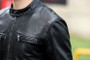 Men's Stand Up Collar Leather Jacket