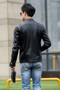 Men's Stand Up Collar Leather Jacket