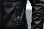 Men's Stand Up Collar Leather Jacket