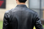 Men's Stand Up Collar Leather Jacket
