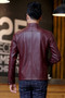 Men's Stand Up Collar Leather Jacket