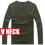 Men's Slim Fit Long Sleeve V-Neck T-Shirt