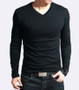 Men's Slim Fit Long Sleeve V-Neck T-Shirt