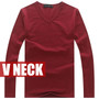 Men's Slim Fit Long Sleeve V-Neck T-Shirt