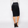 Elastic Waist Black Pencil Skirt