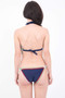 Plunge Stitch Cut Out MOnokini One Piece Navy Blue Swimsuit (UK)