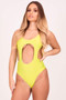 Cut Out Monokini Bikini One Piece Green Swimsuit (UK)