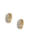 Mini Cuff Crystal Hoop Earrings in Gold