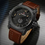 Naviforce Militray Sport Quartz Men Watch Leather Waterproof Male Wristwatches