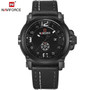 Naviforce Militray Sport Quartz Men Watch Leather Waterproof Male Wristwatches