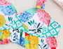 Multicolor Ruffle Push Up Hollow Out Swimsuit Cami Top Floral Bikini