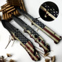 Outdoor Mini Camping 3D Printing Skull American flag Stainless Handle Survival Knife Multifunction Outdoor Tactical Rescue Tools
